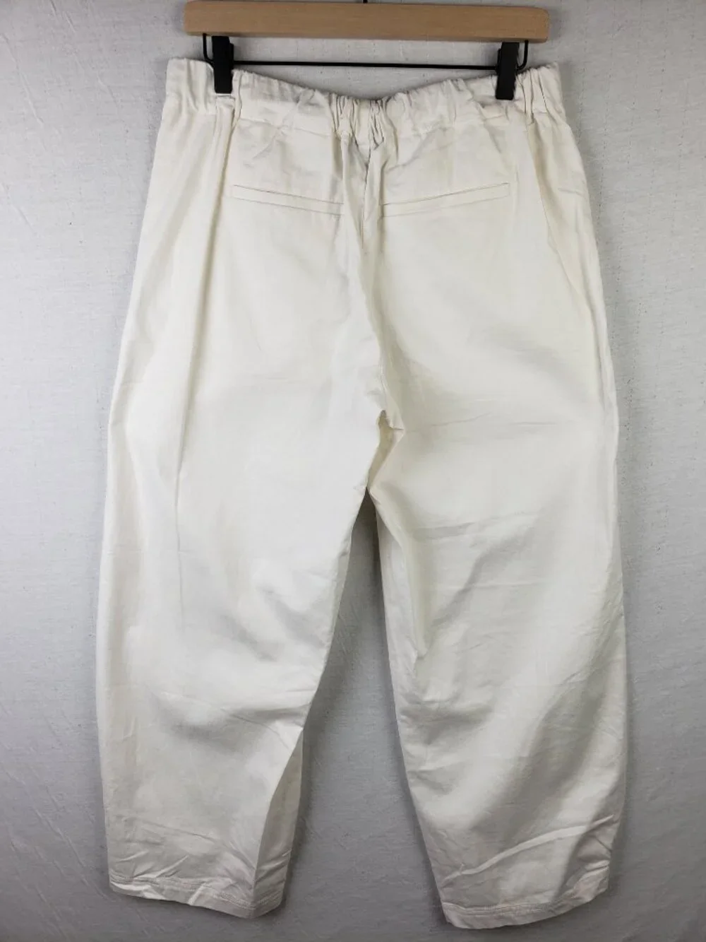 Banana Republic Linen Blend Barrel Pants Stretch White Utility Minimalist size M